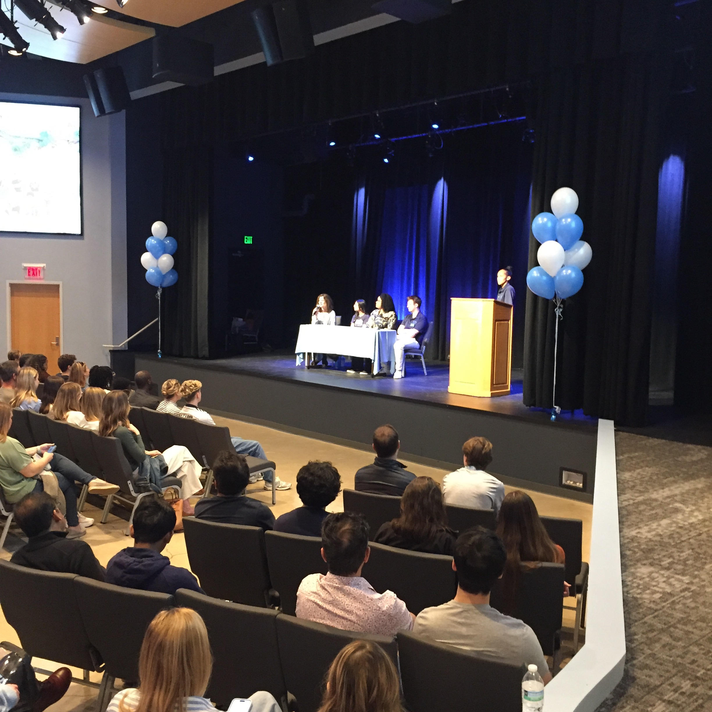 Daphne Klotsa speaking on a UNC undergraduate open day panel